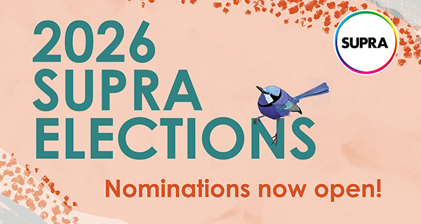 Image with text: 2026 SUPRA ELECTIONS: Nominations now open!