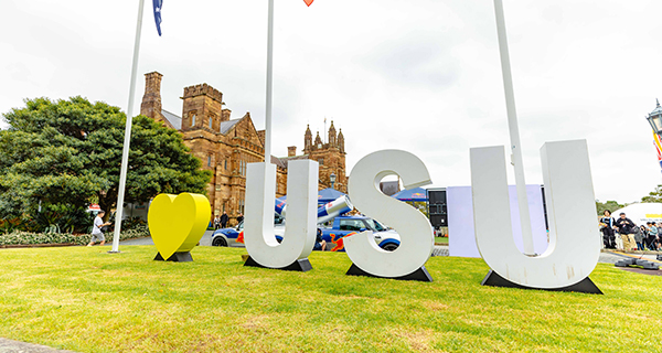 USU letters at The Quad