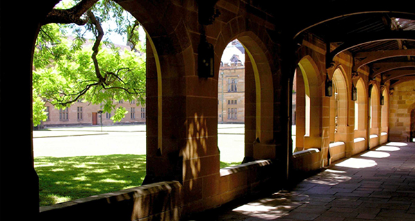 Photograph of arches on campus
