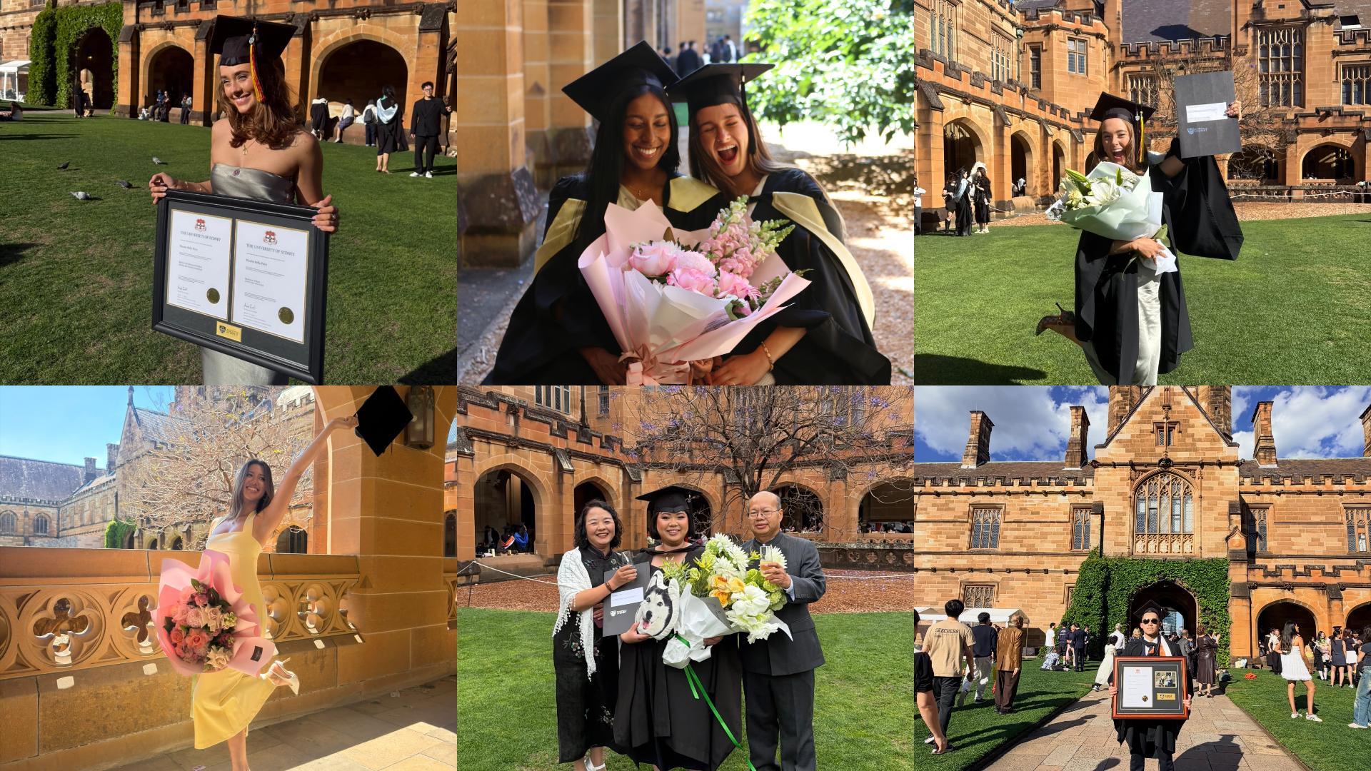 A collage of students graduating from the university