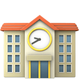 Emoji of a building with a large clock at the top