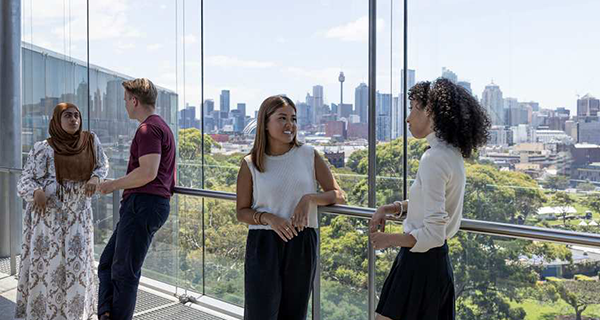 Students chatting at a session