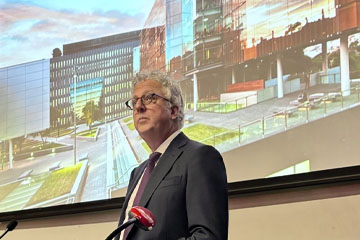 Mark Scott in a lecture theatre