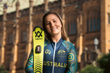 Rae Anderson wearing Australian sport colours