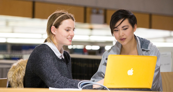 Students studying in the SciTech Library