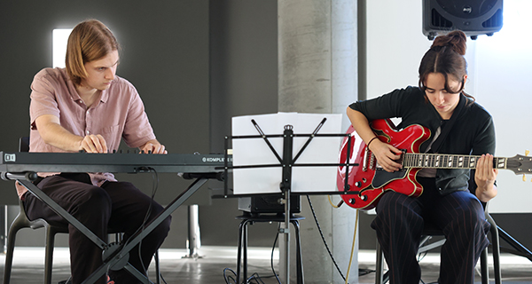 Ruby Firmstone and Martin O'Flynn performing as part of Echoes