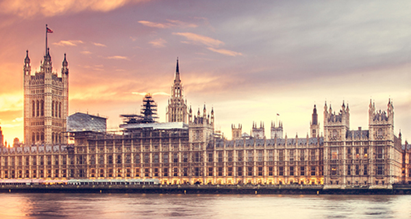 A photograph of a large building in London