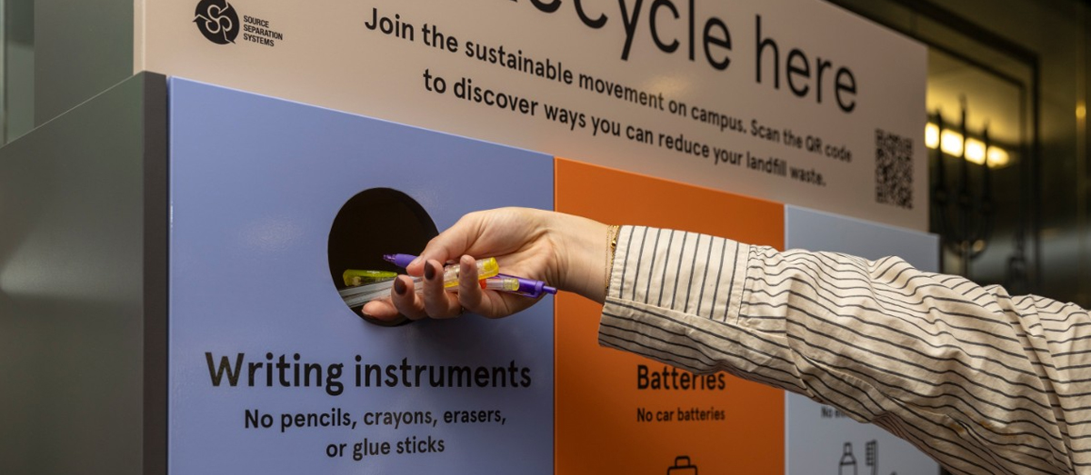 Wentworth Building Recycling Hub - recycling stations at Wentworth Building food court