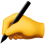 A hand holding a pen emoji