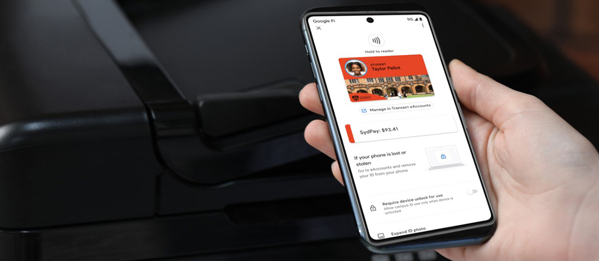 phone with digital student ID