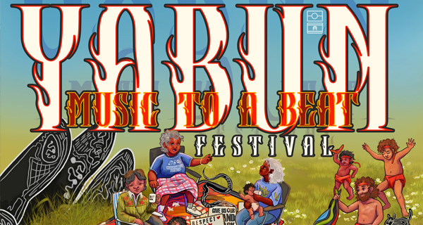 Artwork with the text YABUN FESTIVAL: Music to a beat